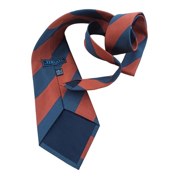 TINCATI Orange Striped Silk Tie ITALY 57"/4" EC - Picture 8 of 10